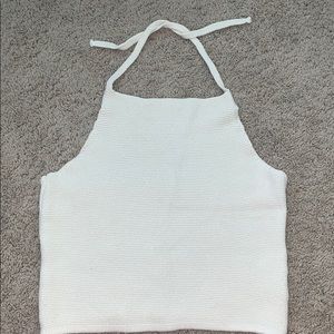 NWOT knit cream halter top